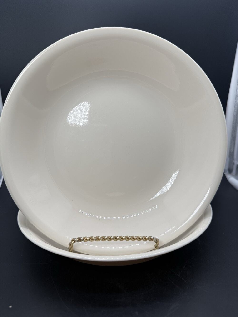 Set of 2 Corelle Sandstone Soup Pasta Bowls 8 1/2" Diameter 1 1/2" Tall USA